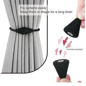 Black Magnetic Curtain Tiebacks